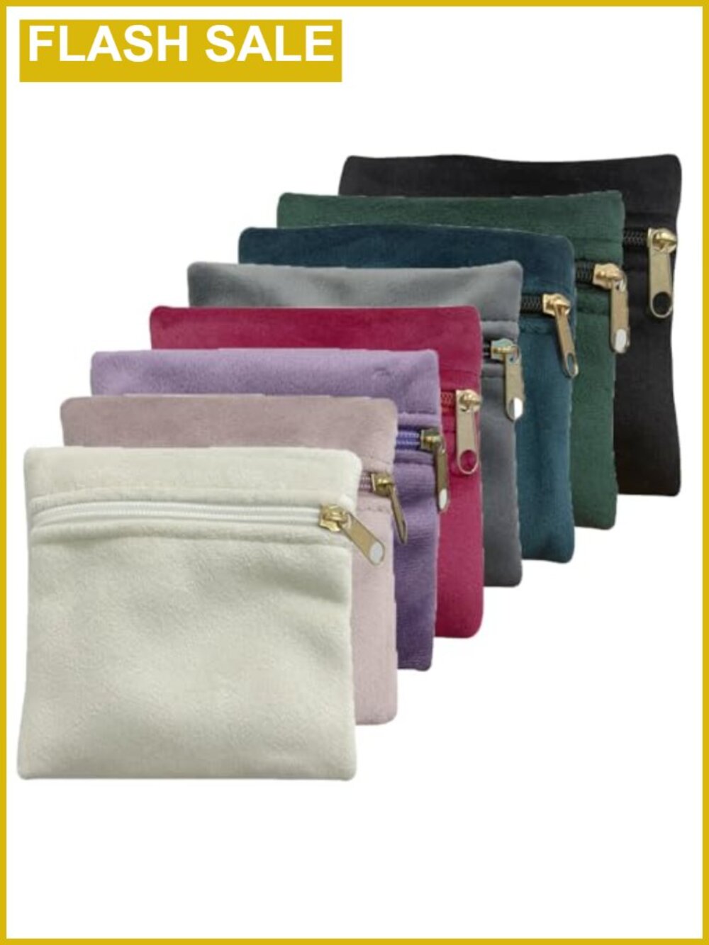 8 Pack Velvet Jewelry Pouches Zipper Gift Bags for Jewelry Travel Wedding Favors